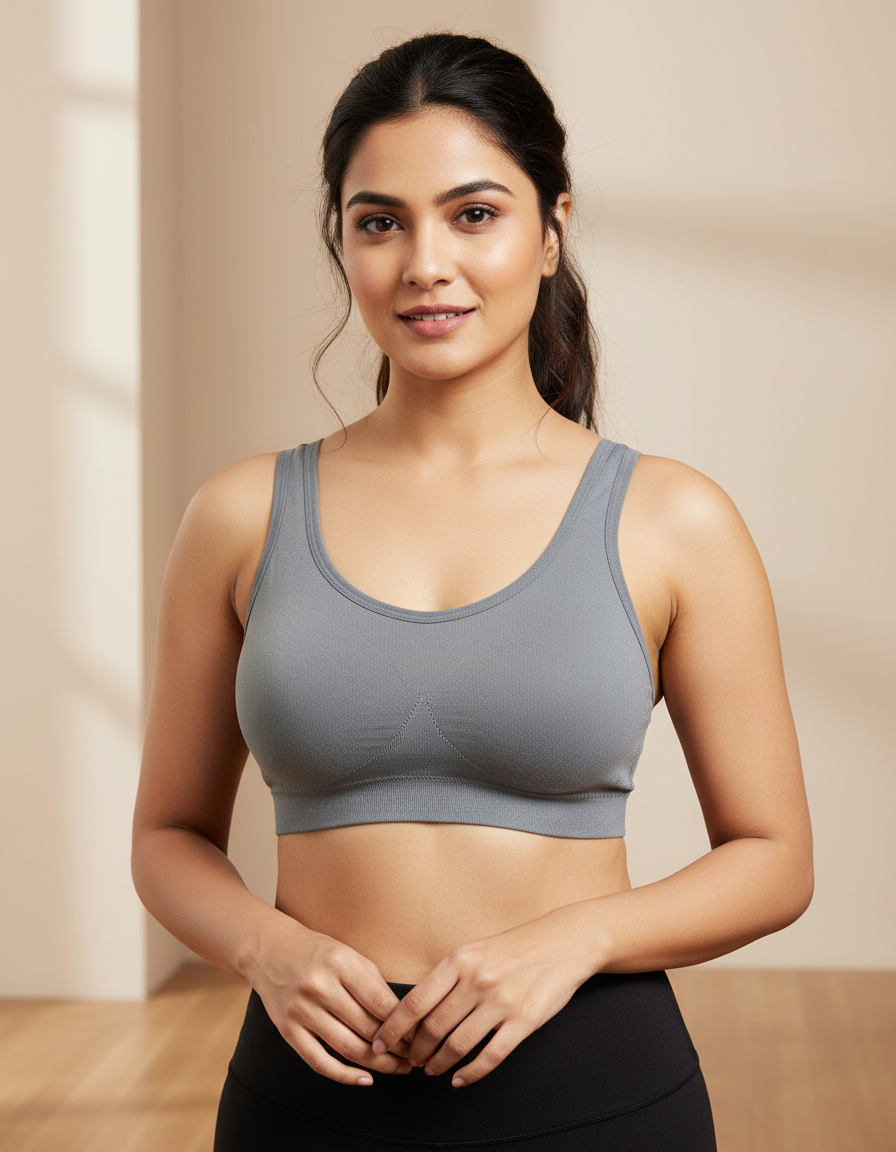 Figo Women’s Cotton Comfort Sports Bra – Non-Wired, Everyday Wear