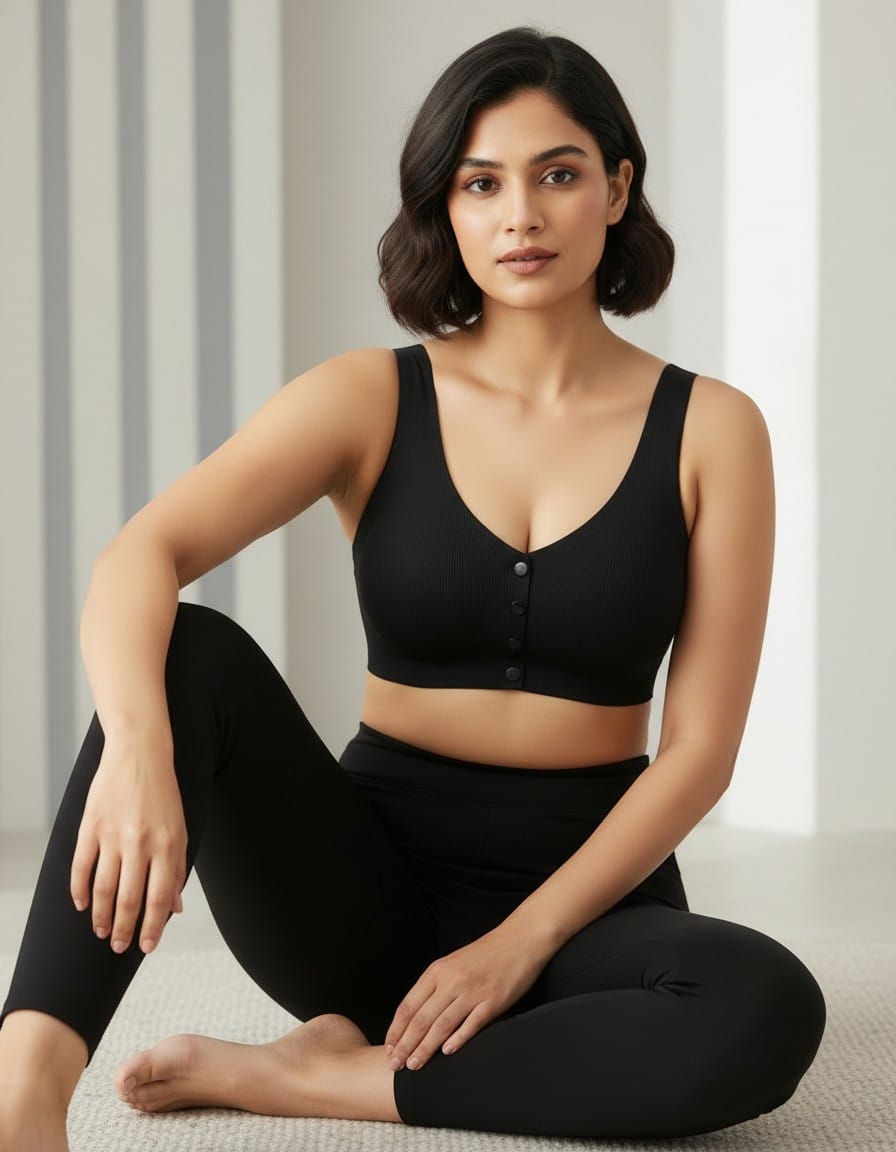 Figo- Comfort Seamless Paded front Button Bra