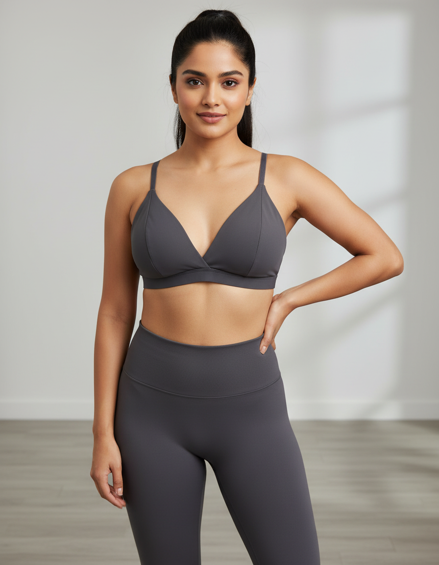 Figo Women Seamed Triangle Bra – Black (Everyday Comfort Fit)