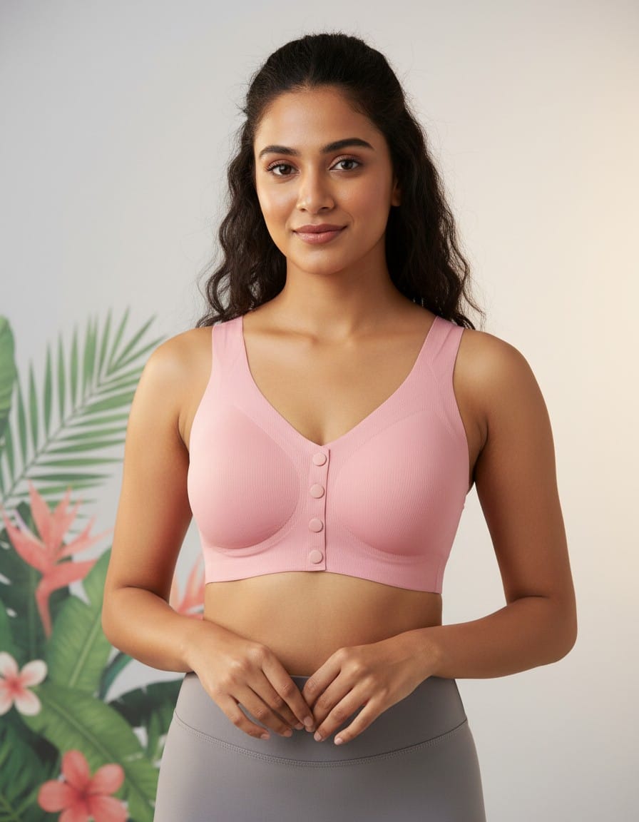 Figo- Comfort Seamless Paded front Button Bra
