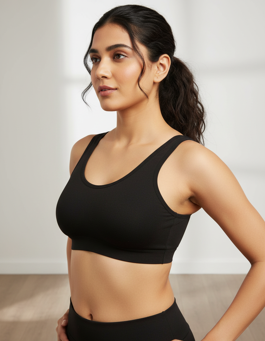 Figo Women’s Cotton Comfort Sports Bra – Non-Wired, Everyday Wear