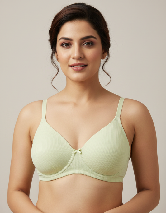 Figo Women Imported Seamed Beach Bra – Light Cream (Everyday Comfort)