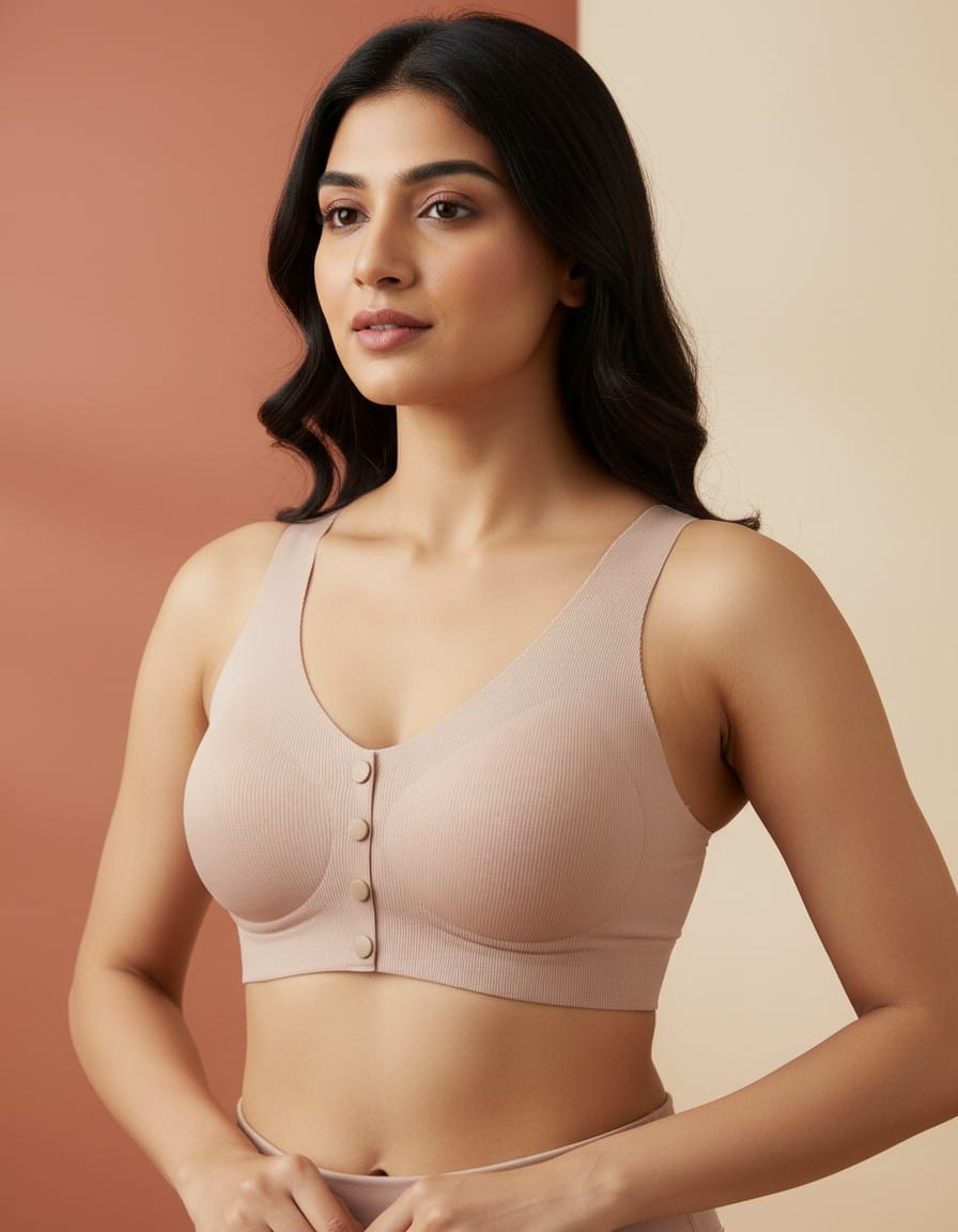 Figo- Comfort Seamless Paded front Button Bra